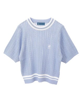 CRAFT STANDARD BOUTIQUE 別注/BHPC 刺繍ケーブル編みニット Sax