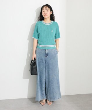 CRAFT STANDARD BOUTIQUE 別注/BHPC 刺繍ケーブル編みニット Green