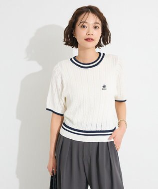 CRAFT STANDARD BOUTIQUE 別注/BHPC 刺繍ケーブル編みニット Off White