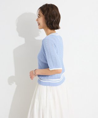 CRAFT STANDARD BOUTIQUE 別注/BHPC 刺繍ケーブル編みニット Sax