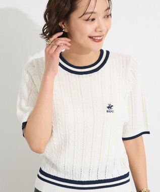 CRAFT STANDARD BOUTIQUE 別注/BHPC 刺繍ケーブル編みニット Off White