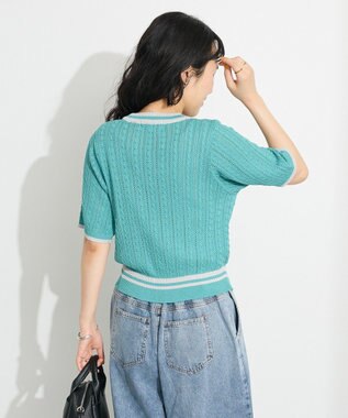 CRAFT STANDARD BOUTIQUE 別注/BHPC 刺繍ケーブル編みニット Green