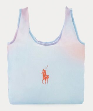 MOONBAT POLO RALPH LAUREN(ポロ ラルフローレン)ポロポニー ポケッタブル レインバッグ Sサイズ 無地 ストラップベルト付き サックスブルー