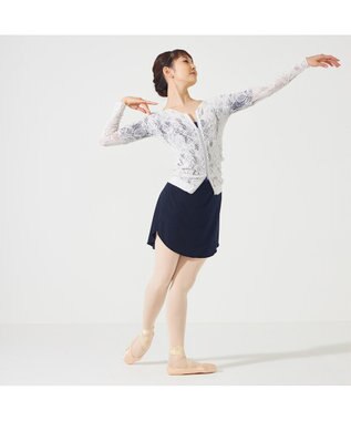 Chacott 【ノーソーイングニット】レーシージップアップニットトップ パールグレー