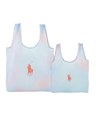 MOONBAT POLO RALPH LAUREN(ポロ ラルフローレン)ポロポニー ポケッタブル レインバッグ Sサイズ 無地 ストラップベルト付き サックスブルー