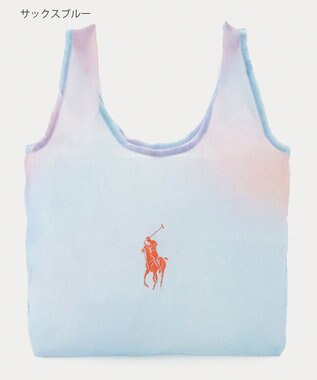 MOONBAT POLO RALPH LAUREN(ポロ ラルフローレン)ポロポニー ポケッタブル レインバッグ Sサイズ 無地 ストラップベルト付き サックスブルー