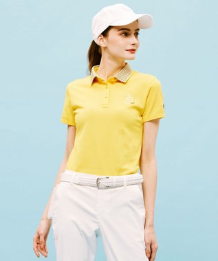 23区GOLF 【WOMEN】ハニカムライト鹿子 半そでポロシャツ イエロー系
