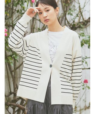 earth music&ecology ＵＶカット加工　ＢＩＧカーディガン Border