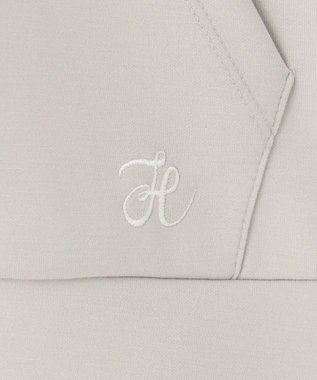 Feroux 【洗える】ダブルジップダンボールロゴ パーカー ライトグレー系