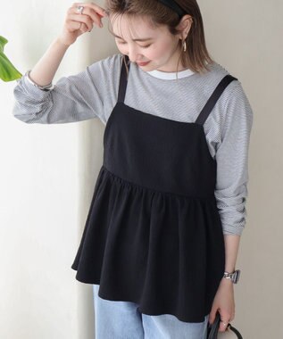 AMERICAN HOLIC ジャガードティアードキャミ Black