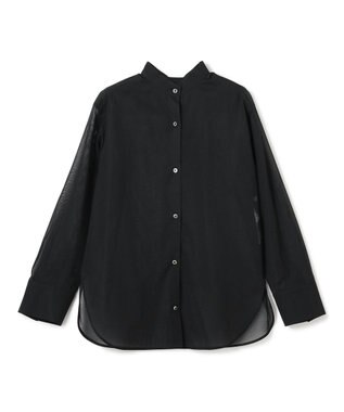 BEIGE， 【洗える】PLUMERIA / コットンシアーバックボウタイブラウス Black