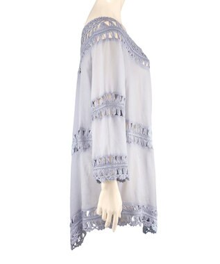 San-ai Resort（三愛水着楽園） クロシェ羽織　F　　【San-ai Resort（サンアイリゾート）】 ブルー