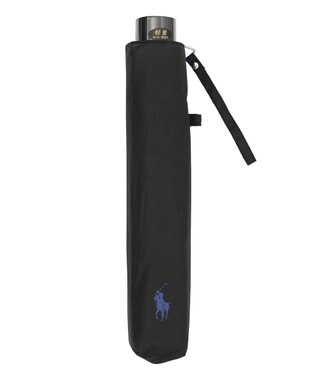 MOONBAT POLO RALPH LAUREN 折りたたみ傘 メンズ プレーン ワンポイント刺繍 大きめ60cm ブラック