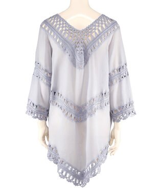 San-ai Resort（三愛水着楽園） クロシェ羽織　F　　【San-ai Resort（サンアイリゾート）】 ブルー