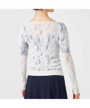 Chacott 【ノーソーイングニット】レーシージップアップニットトップ パールグレー