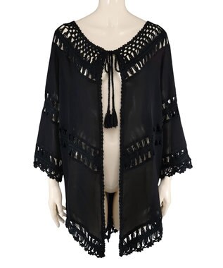 San-ai Resort（三愛水着楽園） クロシェ羽織　F　　【San-ai Resort（サンアイリゾート）】 ブラック