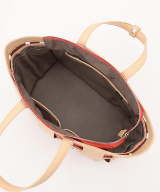 Y'SACCS 【リサイクルレザー】メッシュかごバッグ　large ナチュラル×オレンジ