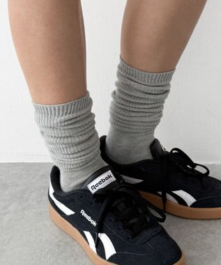 WEGO ローゲージゆるリブハイソックス ライトグレー