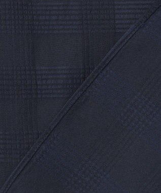 JOSEPH HOMME ドビーチェックストレッチ　ウイングカラー半袖シャツ ネイビー系