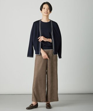 J.PRESS LADIES L マイクロライトスエード ワイド パンツ モカ系