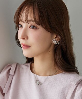 TOCCA GLITTER RIBBIN NECKLACE ネックレス シルバー×パール系