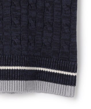 J.PRESS YORK STREET 【WOMEN】ケーブルチルデン ニットベスト ネイビー系