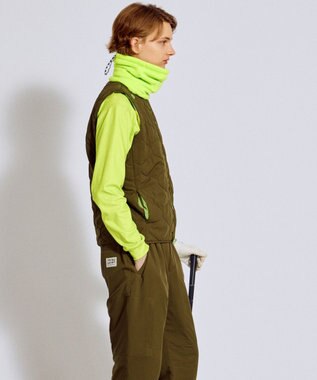 PW CIRCULUS 【撥水加工 / ストレッチ】【MEN】キルティング中綿インナーベスト ゴルフ カーキ系