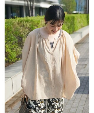 CRAFT STANDARD BOUTIQUE ウ゛ィンテージボイル２ＷＡＹタックブラウス Beige
