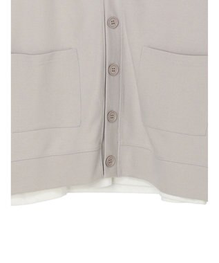 CRAFT STANDARD BOUTIQUE 強撚ポンチカーディガン＋Ｌ／Ｓ　ＴＥＥーＳＥＴ Light Gray