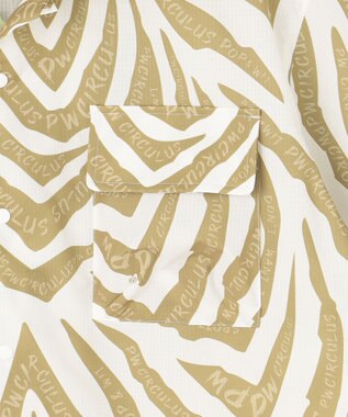 PW CIRCULUS 【雑誌掲載 / 高通気 / 軽撥水 / 軽量のDotAir 使用】【MEN】ゼブラ柄開襟シャツ ベージュ系5