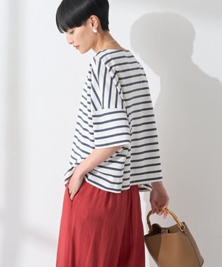 AMERICAN HOLIC バスクボーダー半袖プルオーバー Navy