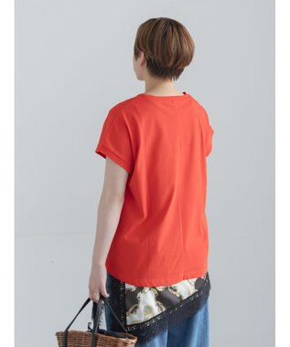 Te chichi 【接触冷感】エンボスロゴフレンチスリーブTシャツ レッド