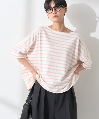 AMERICAN HOLIC バスクボーダー半袖プルオーバー Pink