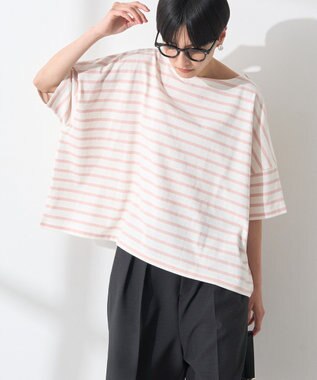 AMERICAN HOLIC バスクボーダー半袖プルオーバー Pink