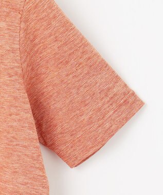 JOSEPH ABBOUD 【吸水速乾】リネンハニカム ポロシャツ オレンジ系