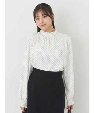 earth music&ecology シャーリングブラウス Dot