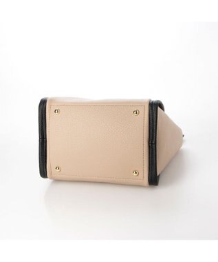 UNBILLION カシュカシュ cachecache / ミニショルダー付きソフトレザー調ミニトートバッグ ベージュミックス