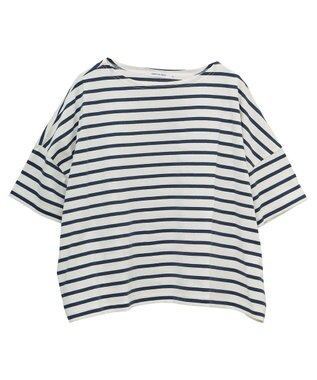 AMERICAN HOLIC バスクボーダー半袖プルオーバー Navy