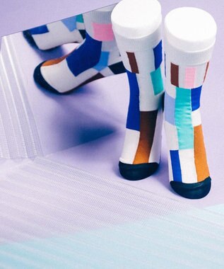 TRICOTE RANDOM PATCH MAMA SOCKS / ランダムパッチママソックス (LADIES) 90WHITE