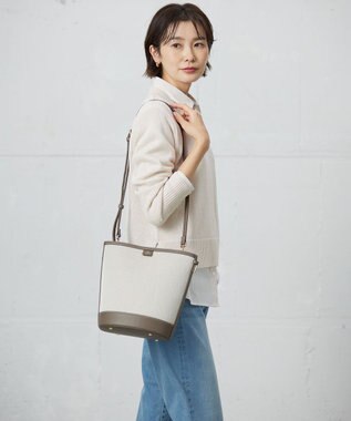 J.PRESS LADIES 【2way】Bucket キャンバス バッグ モカ系