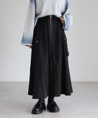 Green Parks ・ＳＵＧＡＲ　ＳＰＯＯＮ　ミリタリーフレアスカート Black