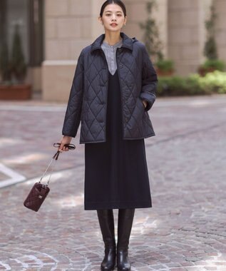 J.PRESS LADIES L 【洗える】Pe/Vis サイロチェック ブラウス ブラック系3