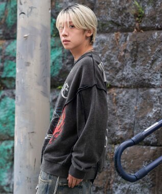 WEGO 【ユニセックス着用ITEM】ヴィンテージグラフィックドッキングプルオーバー 柄1