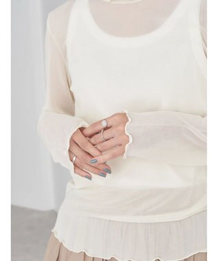 earth music&ecology シアーハイネックメロープルオーバー Ivory