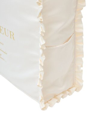 Maison de FLEUR サテンフリルスクエアトートバッグ Ivory