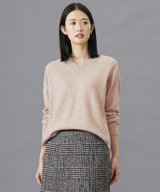 J.PRESS LADIES 【洗える】CASHMERE BLEND Vネック プルオーバーニット トップベージュ系