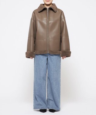 uncrave フェイク ムートン コート（uncrave WHITE） トープ