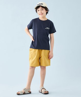 UNFILO 【110-150cm】CLEAN Tee(UNISEX) ネイビー[ライトイエローロゴ2]