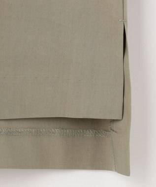 自由区 【洗える】エンブロイダリー プルオーバーブラウス カーキ系