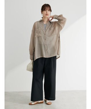 Green Parks ボーダーリブタンクトップ Off White